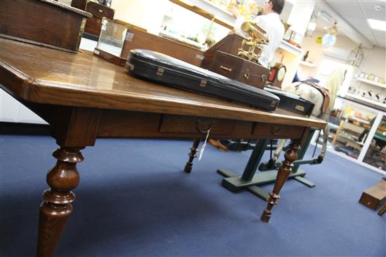 A 19th century provincial French oak and fruitwood rectangular dining table, 6ft 10.5in. x 3ft 3in.